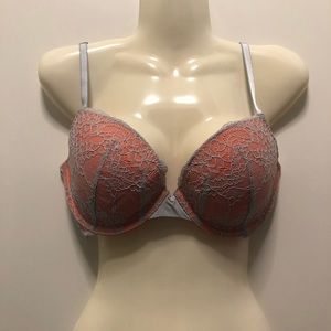 Bcbgeneration Coral Gray Lace 34D Bra